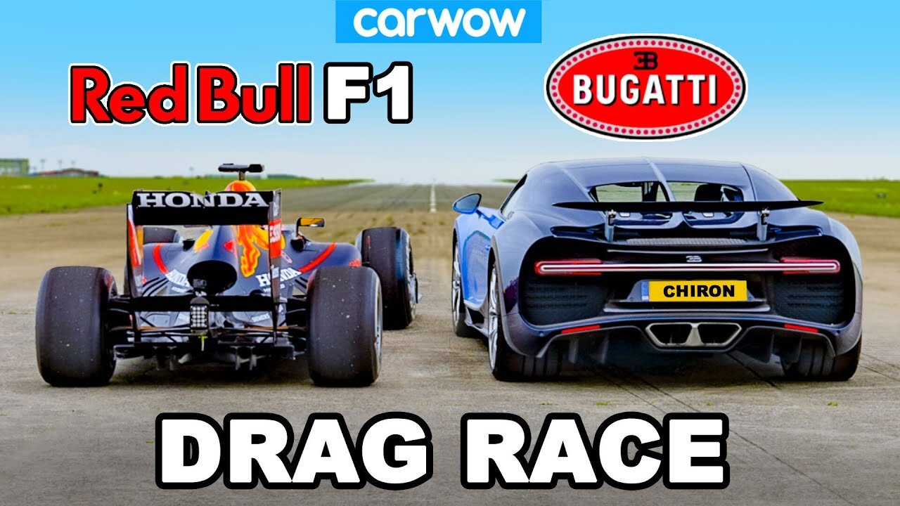 Bhugati Chiron VS F1 car : Drag race