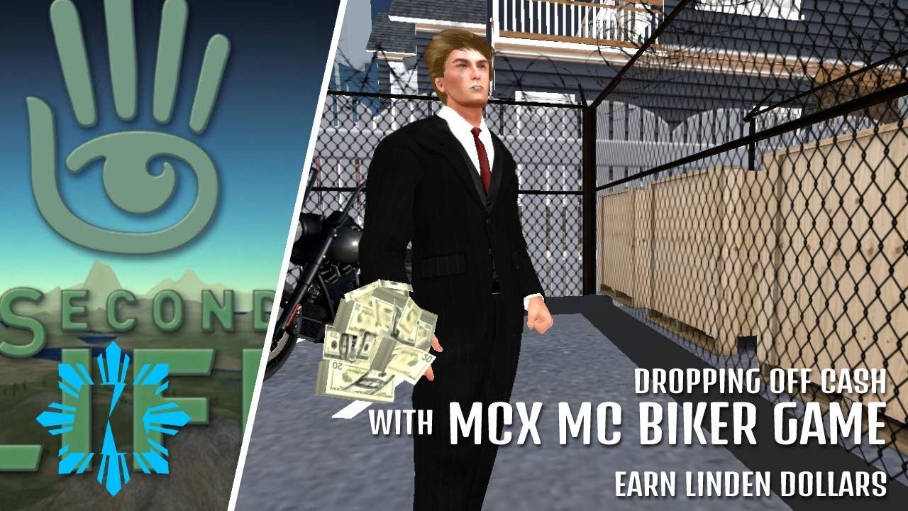 Earning Linden Dollars by Dropping Off Cash with MCX MC Biker Game [3/13/23]