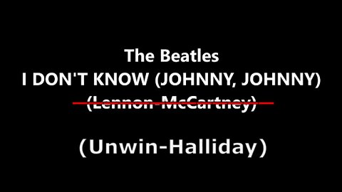 I Don't Know (Johnny Johnny) Lyrics in English