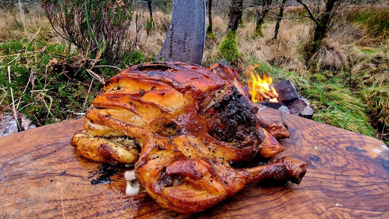 Outdoor cooking in nature