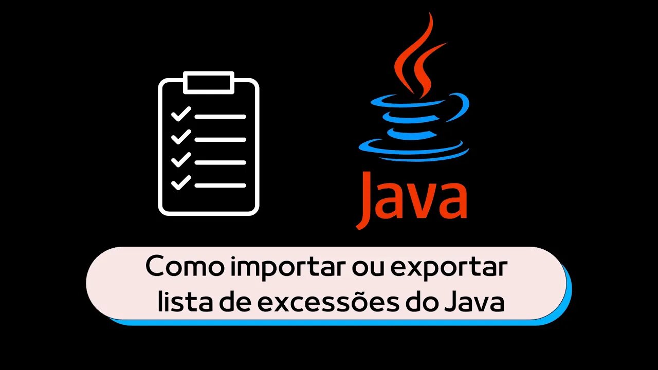 Como Importar ou Exportar lista de exceções do Java