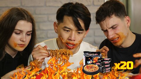 KOREAN FIRE NOODLES 20 PACKS! (GONE WRONG)