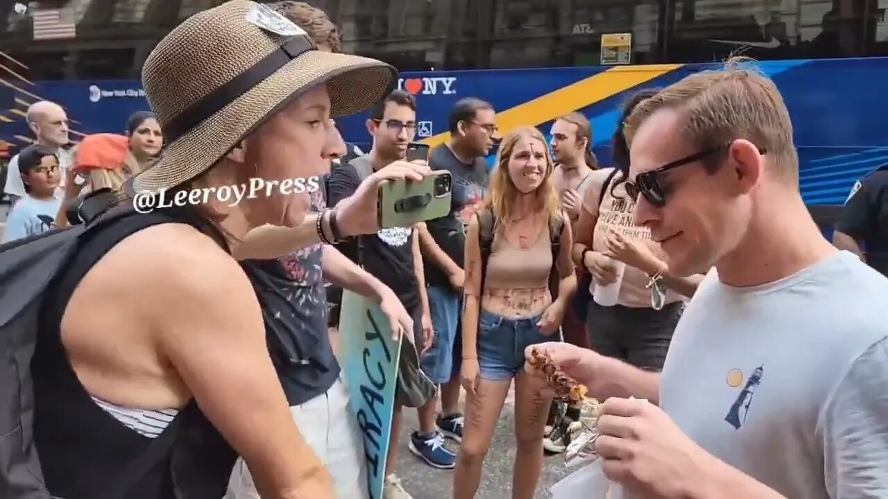 From @LeeroyPress Man Eats Kabob in Front of Vegans, hilarity ensues