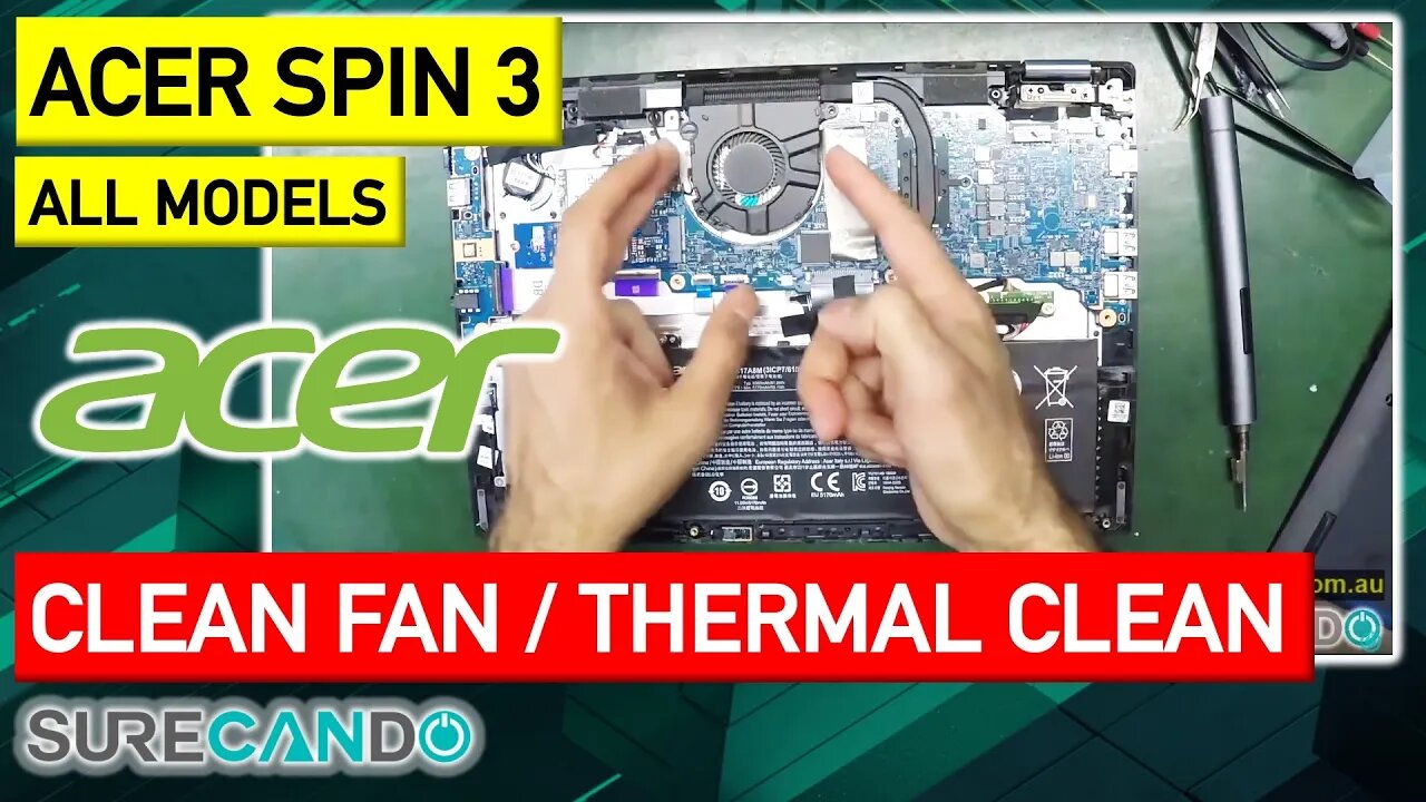 Acer Spin 3 Laptop Cleaning Fans Help Run Laptop cooler. Thermal paste cleanup.