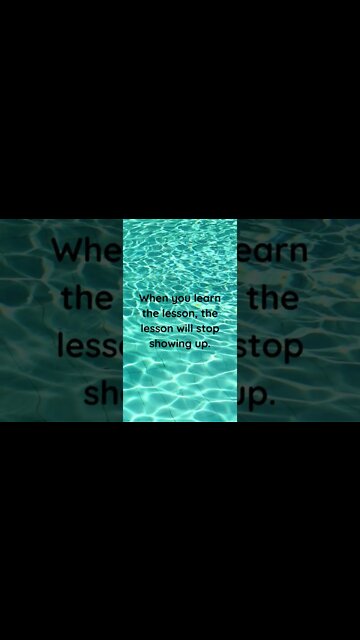 When You Learn the Lesson