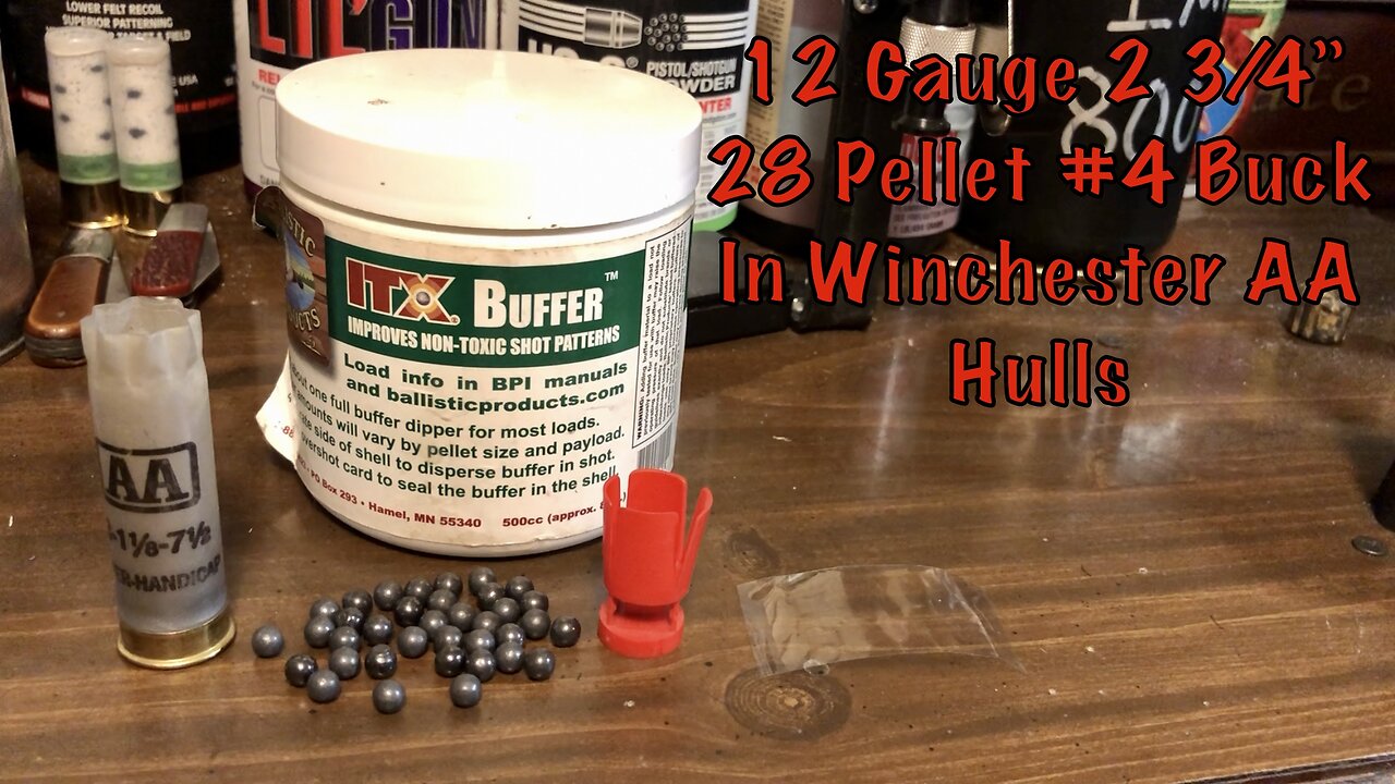 12 Gauge 2 3/4” Winchester AACF 28 Pellet #4 Buckshot Reload