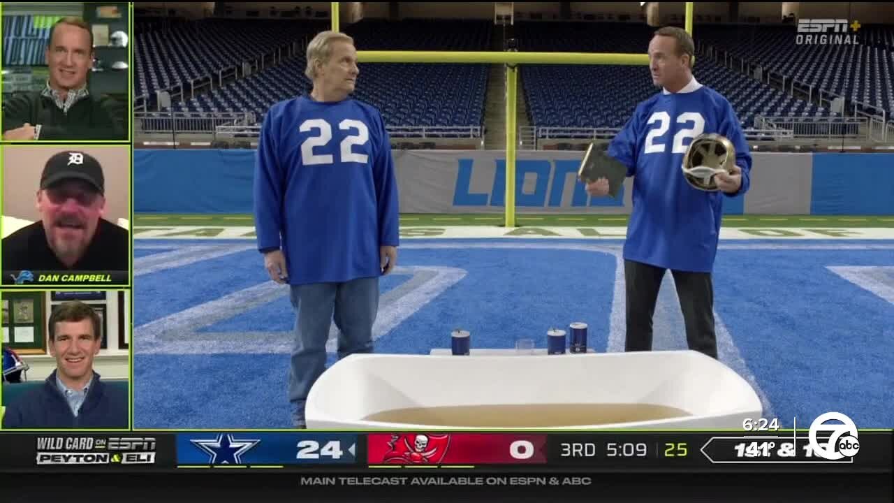 Highlights from Dan Campbell's visit with Eli and Peyton on Manning cast