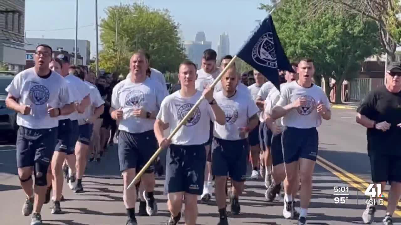 Kansas City Police Regional Academy entrant officers honor slain officer Danny Vasquez