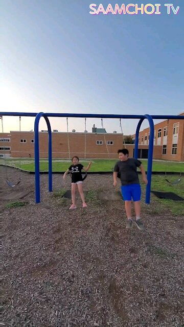 Fun way to jump on swing
