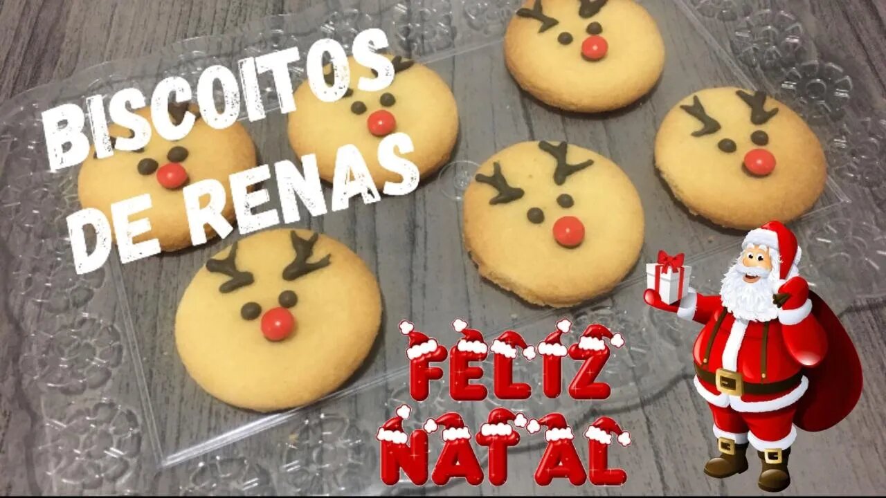 Especial de Natal 20 - Biscoitos Natalinos de Renas - Biscoitos de Natal - Faça e Venda