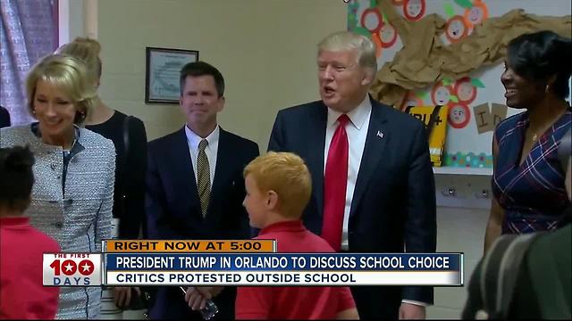 President Trump visits school in Pine Hills, Florida on Friday