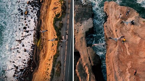 Stunning footage of flock of birds in flight