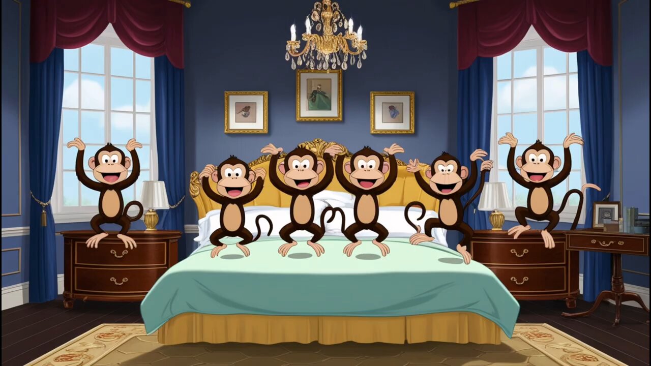 Five Little Monkey Jumping On The Bed