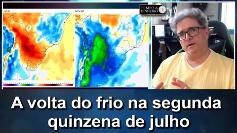 Meteorologia indica volta do frio na segunda quinzena. Chuva na costa do NE e Norte do País