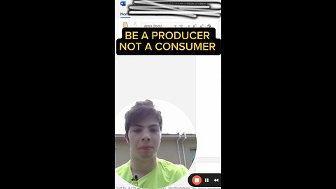 BE A PRODUCER NOT A CONSUMER