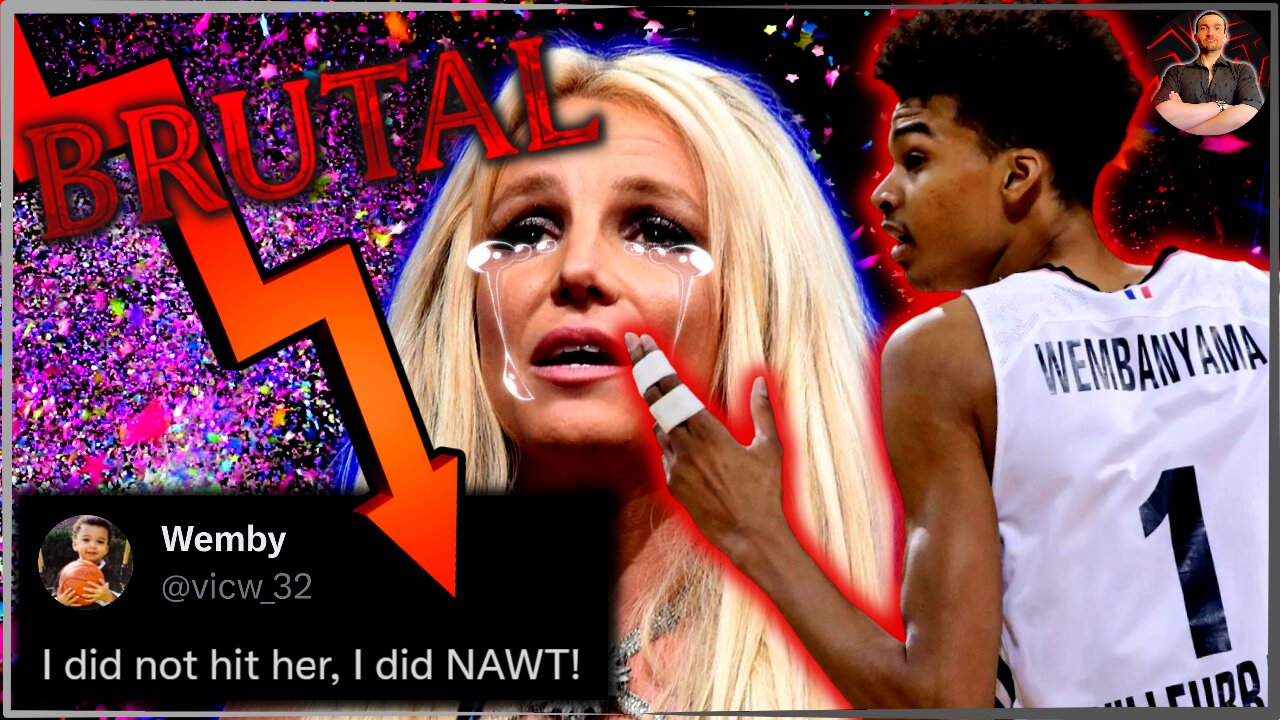 Britney Spears SLAPPED HERSELF While Trying to Get Victor Wembanyama Picture! CRAZY VIDEO PROOF!