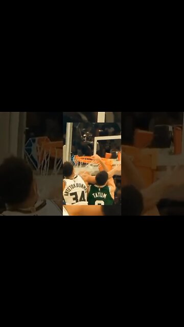 Tatum & Giannis share a moment at the rim