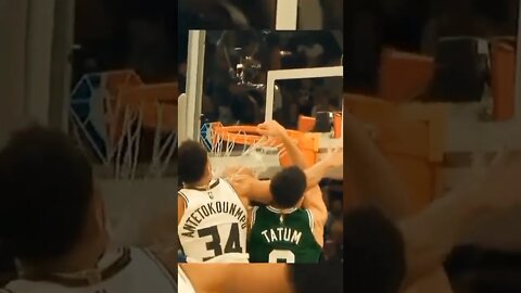 Tatum & Giannis share a moment at the rim