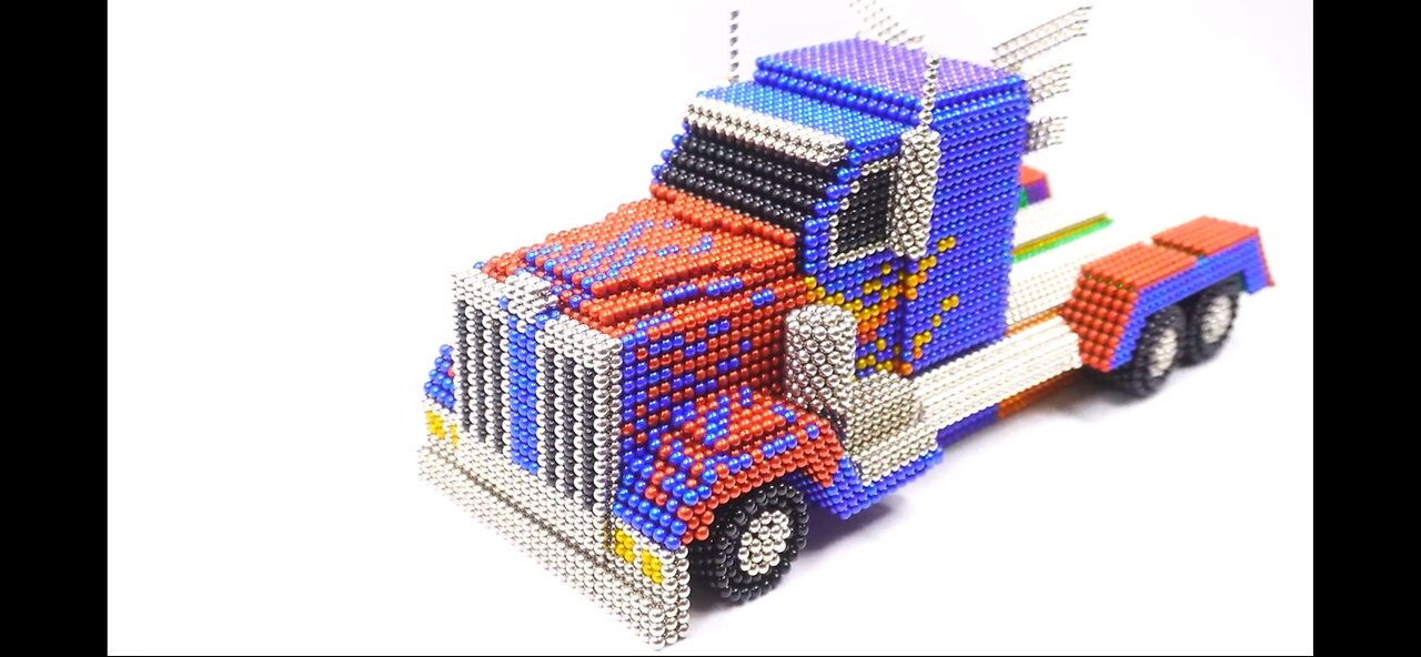 DIY- How To Make Transformers Optimus Prime Truckk Using Magnetis Balls (ASMR)