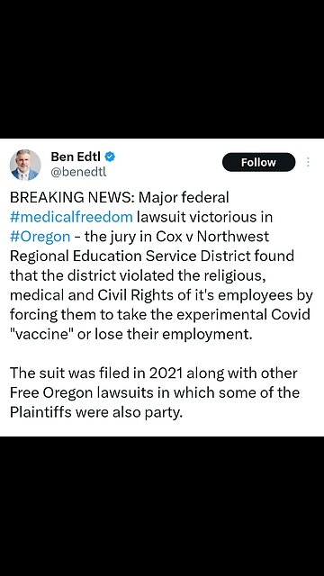 Oregon Lawsuit Victory Over MRNA Covid Shot Mandate
