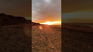 Golden sunset in the evening