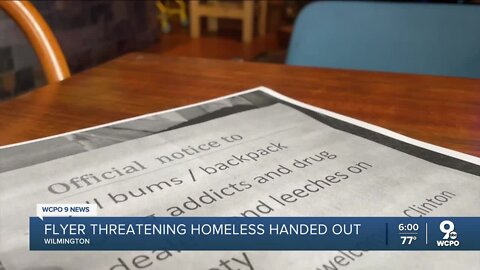 Flyers posted threaten homeless community
