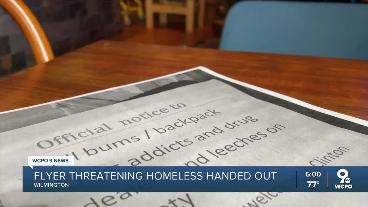 Flyers posted threaten homeless community
