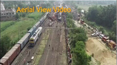 Odisha Train Accident Aerial View Video: Drone Camera Captures Extent of Damage in Balasore