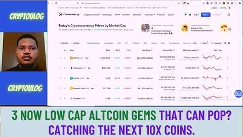 3 Now Low Cap Altcoin Gems That Can Pop? Catching The Next 10x Coins.