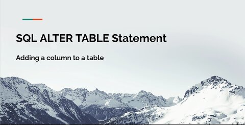 SQL ALTER TABLE Statement Tutorial - Adding a Column