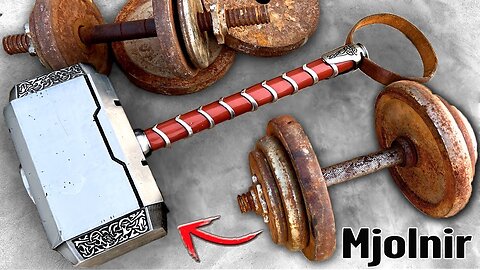 Making Solid THOR Hammer out of Heavy Dumbbells - Real Mjolnir