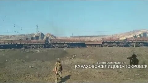 Video of the destroyed train of the Ukrainian army at the Chaplino railway station