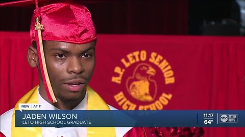 Terminally ill father watches son graduate early from A.P. Leto High School