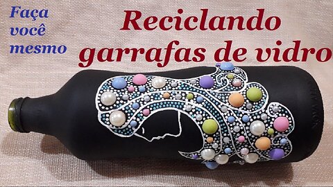 GARRAFA DECORADA COM PÉROLAS - ARTESANATO COM GARRAFAS @lucibuzo ​