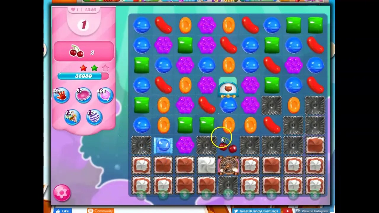 Candy Crush level 1346 Talkthrough, 27 Moves 0 Boosters
