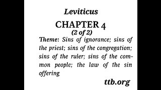 Leviticus Chapter 4 (Bible Study) (2 of 2)