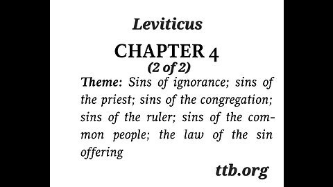 Leviticus Chapter 4 (Bible Study) (2 of 2)