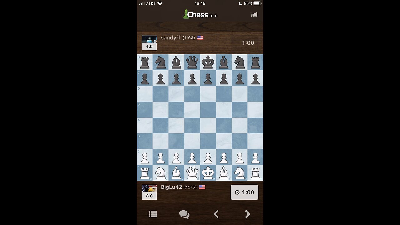 INTERMEDIATE BULLET CHESS GAMEPLAY - BigLu42 vs. Sandyff GAME #13