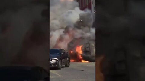 اشتعال حقيقي لانفجار محولات كهربية أثناء تصوير مشهد #