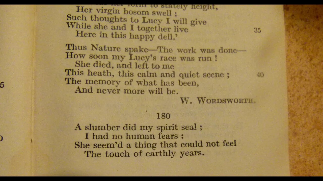 A slumber did my spirit seal - W. Wordsworth