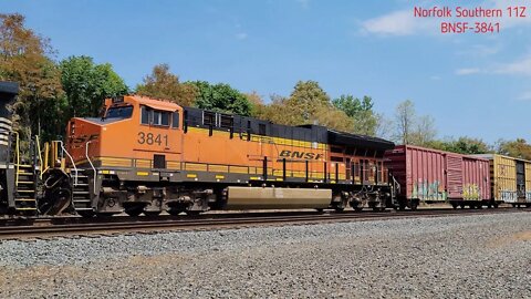 BNSF Norfolk Southern 11Z on the Sunbury Line Hudson Pa. July 24 2022 #BNSF #NS11Z #HudsonPa