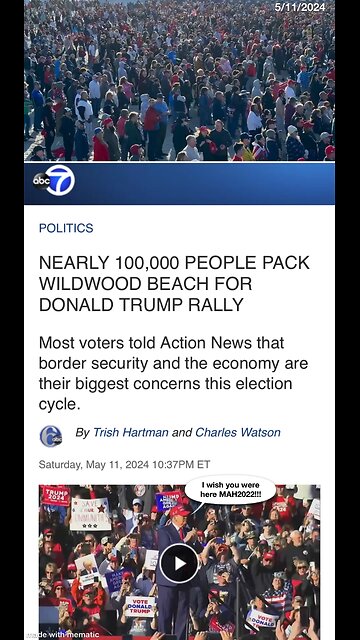 💯,000 MAGA attend DJT rally in New Jersey!!!