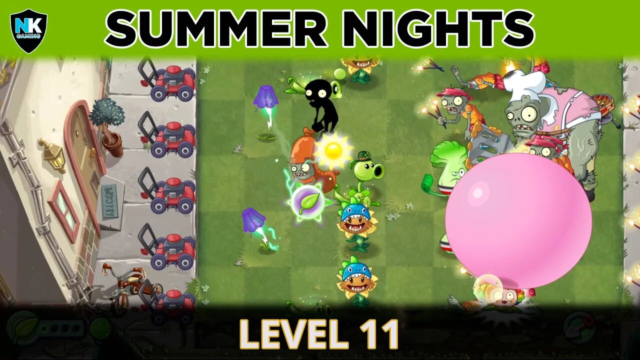 PvZ 2 - Summer Nights Event - Level 11 - Level 1 Plants