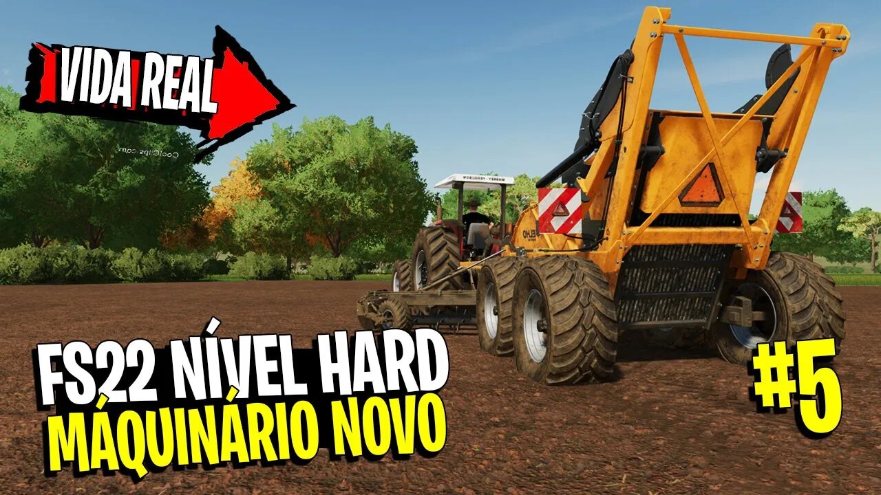 Dia 5 Nivel HARD Removendo as Pedras do Terreno com a Nova máquina - FARMING SIMULATOR 22 VIDA REAL