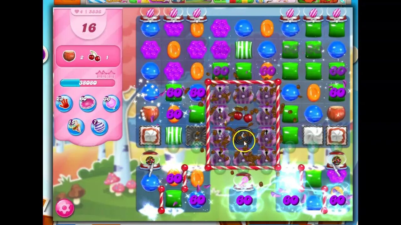 Candy Crush Level 5836 Talkthrough, 25 Moves 0 Boosters