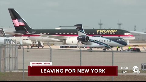 Donald Trump prepares to leave for New York