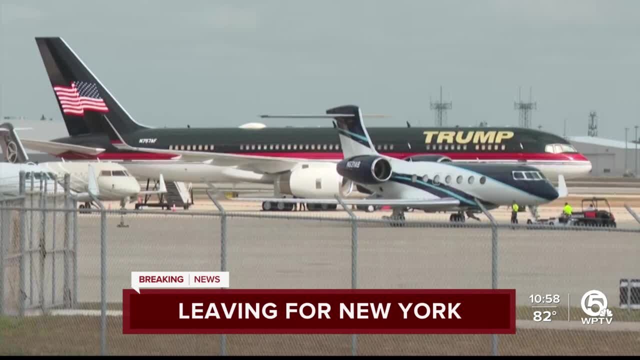Donald Trump prepares to leave for New York