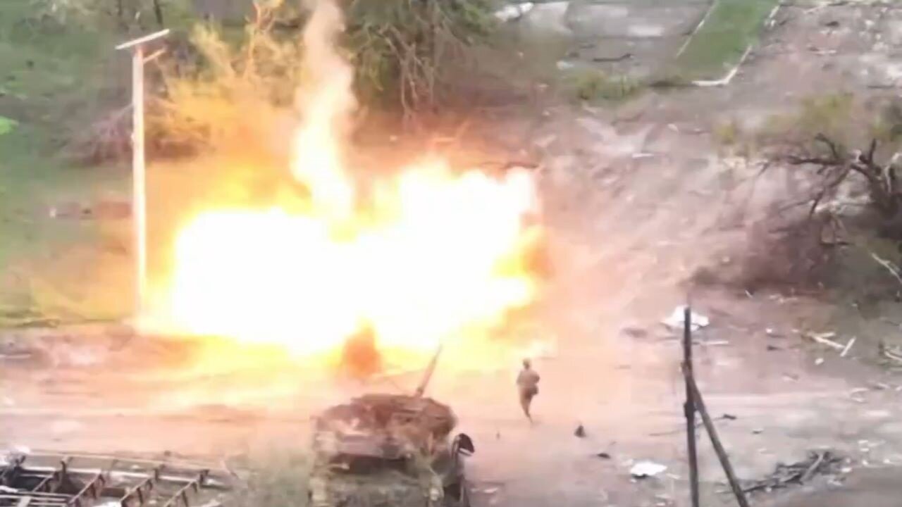 Russians Trying To Remove An Anti Tank Mine But Accidentally Triggered It