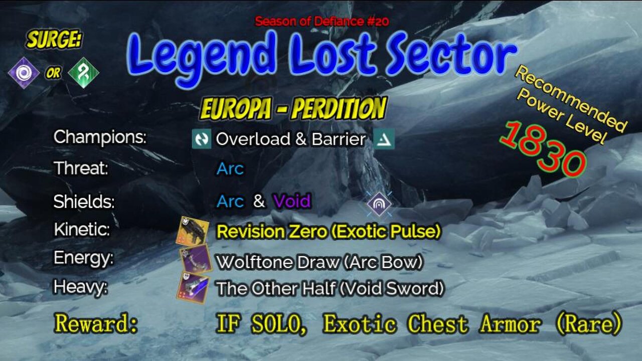 Destiny 2 Legend Lost Sector: Europa - Perdition on my Strand Warlock 5-2-23