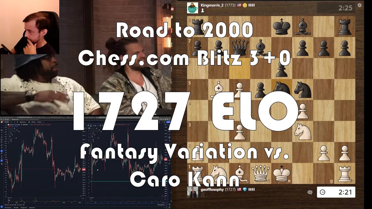 Road to 2000 #151 - 1727 ELO - Chess.com Blitz 3+0 - Fantasy Variation vs. Caro Kann